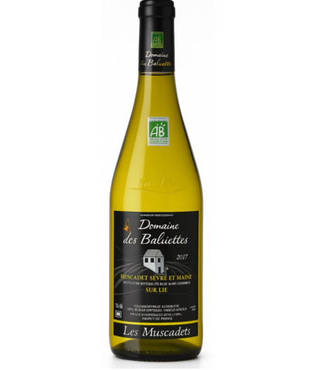 VIN BLANC BIO ANNEE 2017 DOMAINE DES BALUETTES MUSCADET DE SEVRE-ET-MAINE AOP 75CL