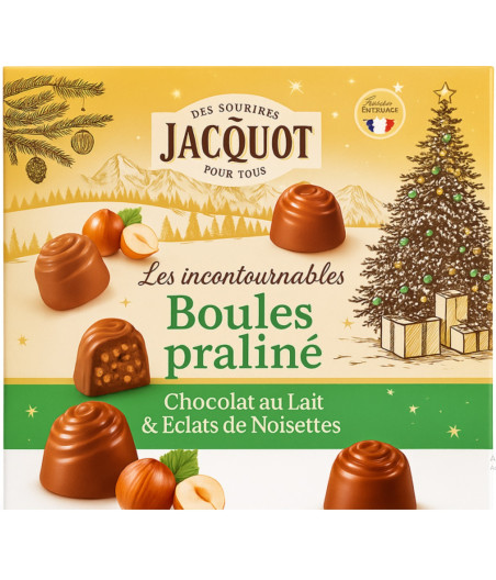 CHOCOLAT BOULES PRALINE NOISETTES JACQUOT 100G