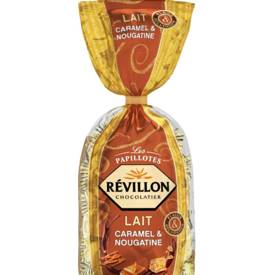 CHOCOLATS LES PAPILLOTES NOUGAT LAIT CARAMEL REVILLON CHOCOLATIER 405G