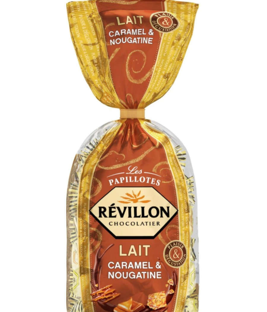 CHOCOLATS LES PAPILLOTES NOUGAT LAIT CARAMEL REVILLON CHOCOLATIER 405G