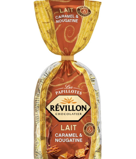CHOCOLATS LES PAPILLOTES NOUGAT LAIT CARAMEL REVILLON CHOCOLATIER 405G