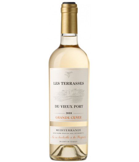 VIN BLANC LES TERRASSES  DU VIEUX PORT GRANDE CUVEE ANNEE 2018 IGP MEDITERRANEE 75CL