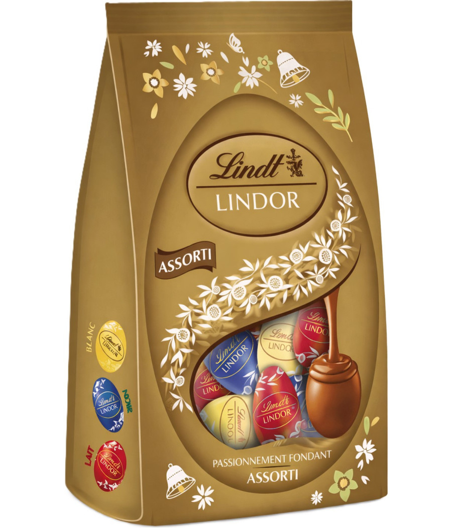 ŒUFS EN CHOCOLAT ASSORTI LINDOR LINDT 180G