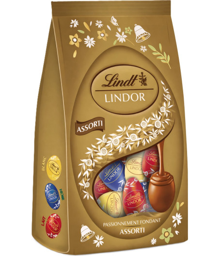 ŒUFS EN CHOCOLAT ASSORTI LINDOR LINDT 180G