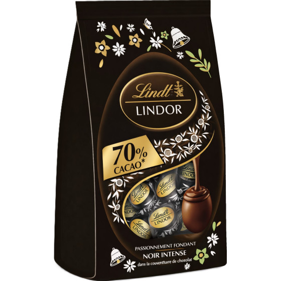 OEUFS CHOCOLAT NOIR LINDOR 70% CACAO LINDT 180G