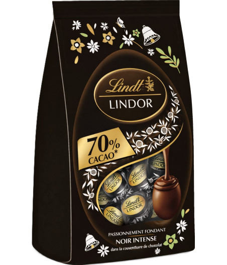 OEUFS CHOCOLAT NOIR LINDOR 70% CACAO LINDT 180G