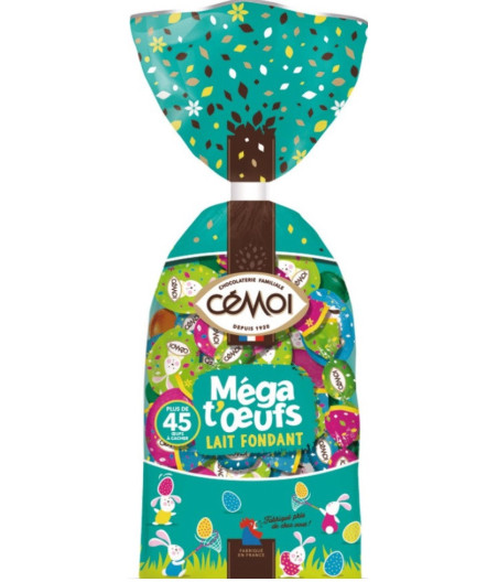 CHOCOLAT LAIT FONDANT MEGA T’OEUFS CEMOI 450G