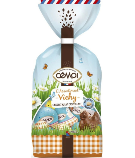 CHOCOLAT AU LAIT CROUSTILLANT ASSORTIMENT VICHY CEMOI 294G