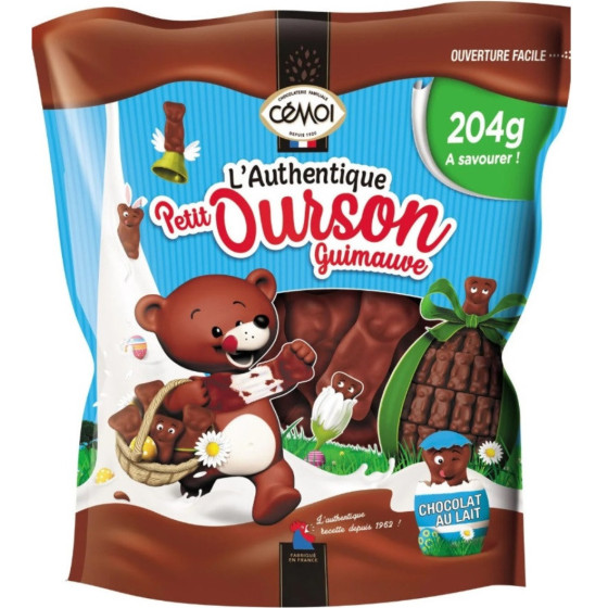 CHOCOLAT AU LAIT PETIT OURSON GUIMAUVE CEMOI 204G