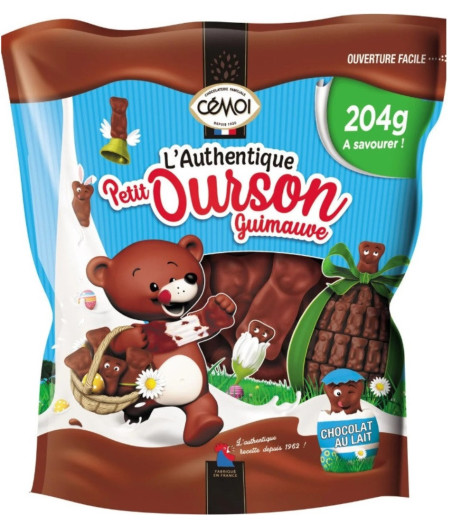 CHOCOLAT AU LAIT PETIT OURSON GUIMAUVE CEMOI 204G