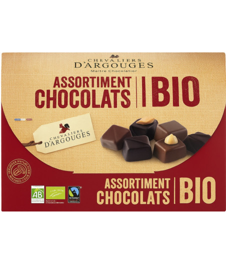 ASSORTIMENT DE CHOCOLATS BIO CHEVALIERS D'ARGOUGES 184G
