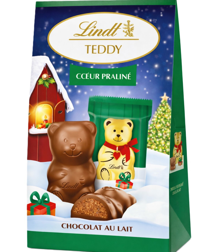 GUIMAUVE CHOCOLATS LAIT PRALINÉ TEDDY LINDT 120G