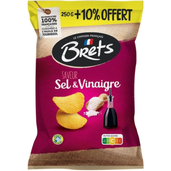 CHIPS SAVEUR SEL ET VINAIGRE BRETS 275G
