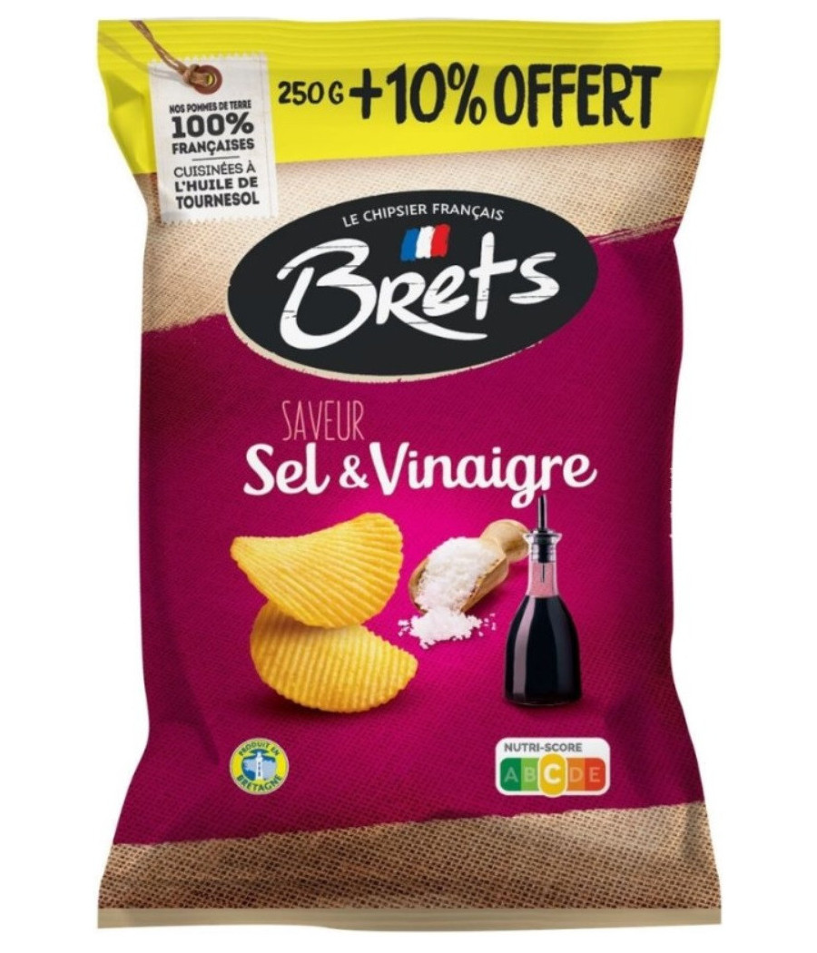 CHIPS SAVEUR SEL ET VINAIGRE BRETS 275G