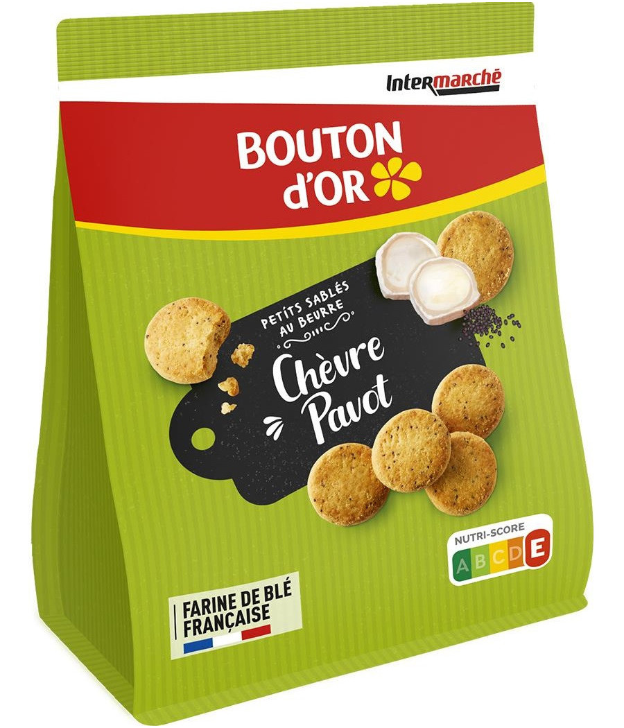 BSCUITS PETITS SABLES CHEVRE PAVOT BOUTON D'OR 120G