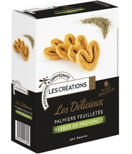 BISCUITS PALMIERS HERBES DE PROVENCE LES CREATIONS 100G