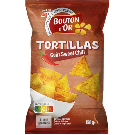 CHIPS TORTILLA GOUT SWEET CHILI BOUTON D'OR 150G