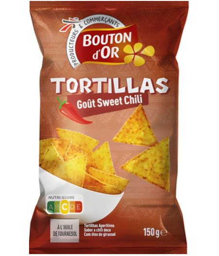 CHIPS TORTILLA GOUT SWEET CHILI BOUTON D'OR 150G