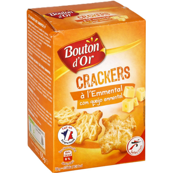BISCUITS CRACKERS A L'EMMENTAL BOUTON D'OR 105G