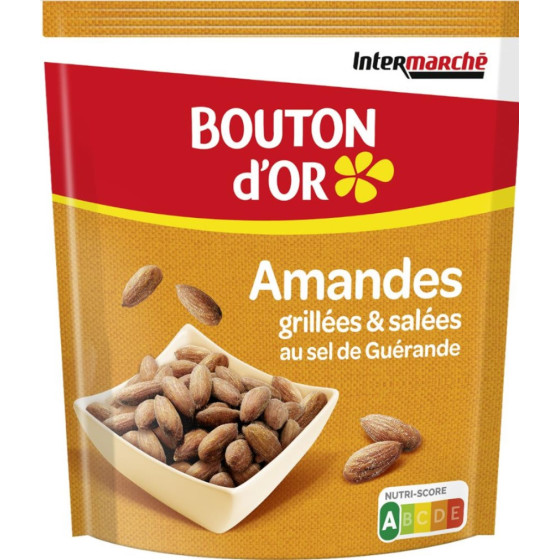 AMANDES GRILLEES ET SALEES BOUTON D'OR 125G