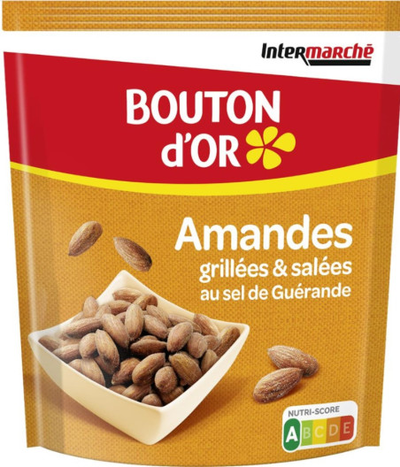 AMANDES GRILLEES ET SALEES BOUTON D'OR 125G