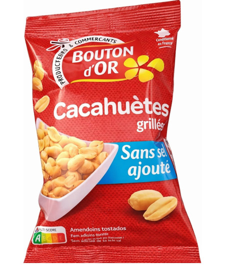CACAHUETES GRILLEES SANS SEL AJOUTE BOUTON D'OR 200G