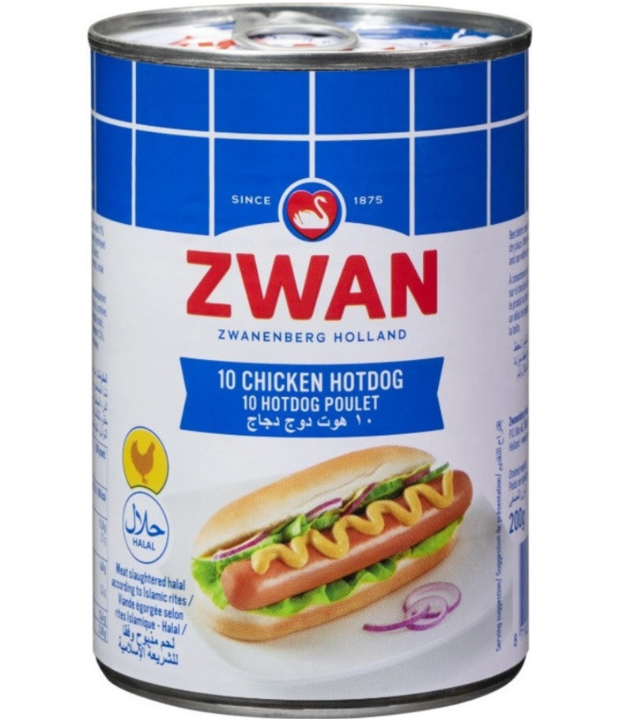 SAUCISSES HOT DOG POULET ZWAN 400G