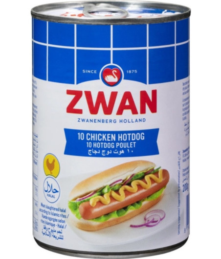 SAUCISSES HOT DOG POULET ZWAN 400G