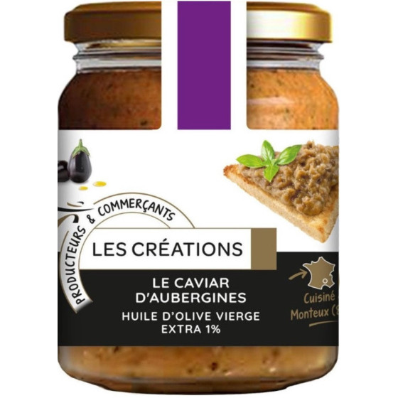 CAVIAR D'AUBERGINE HUILE D'OLIVE VIERGE LES CREATIONS 90G