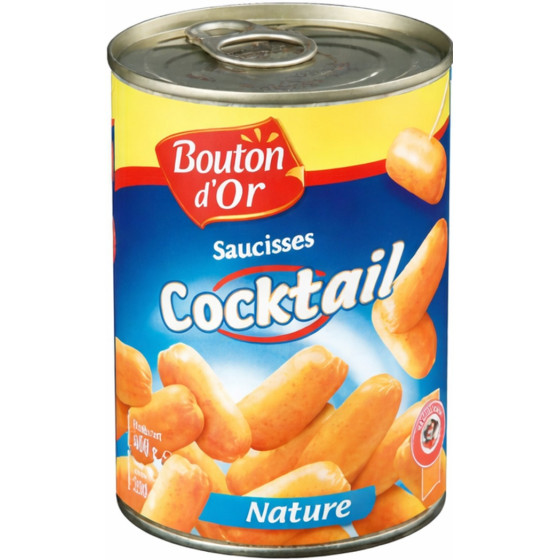 SAUCISSES COCKTAIL NATURE BOUTON D'OR 400G