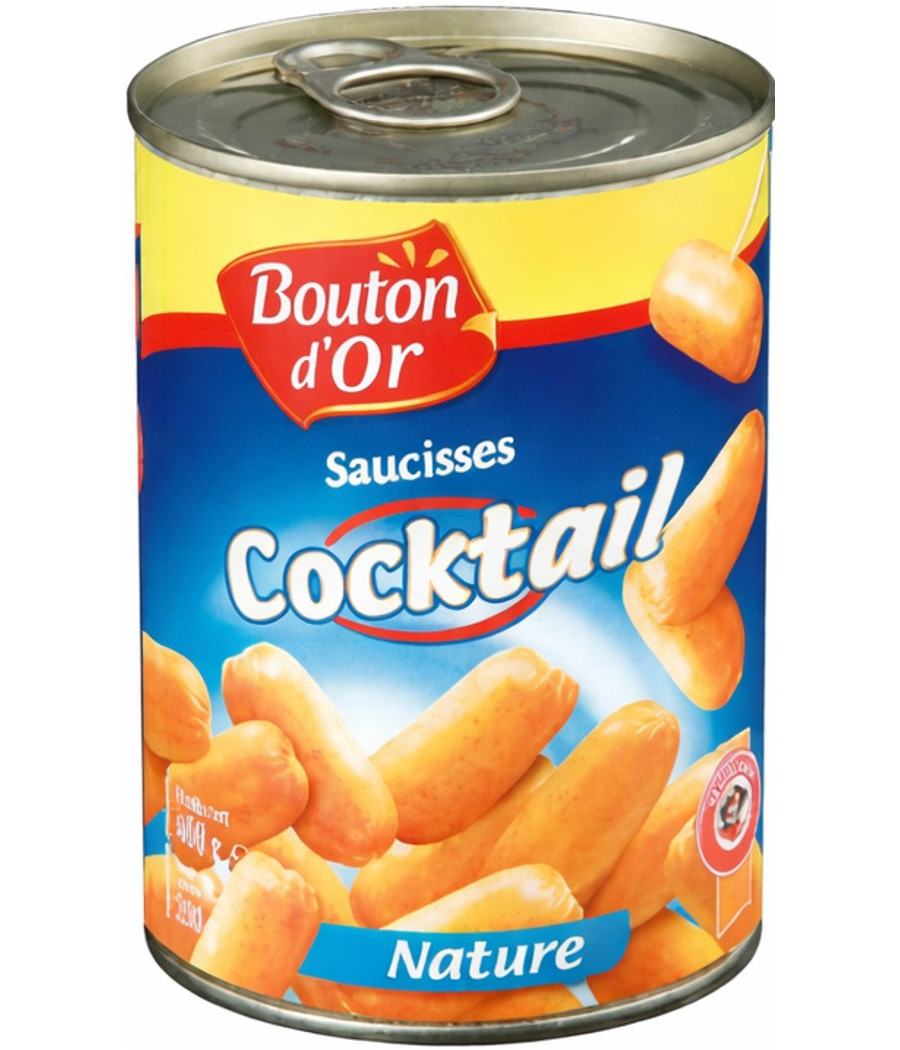 SAUCISSES COCKTAIL NATURE BOUTON D'OR 400G