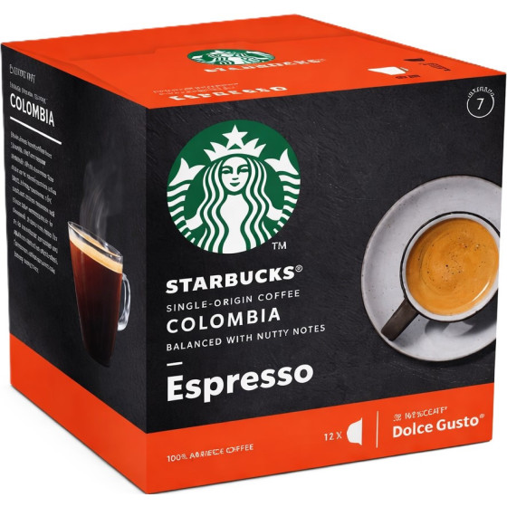 CAPSULES CAFE ESPRESSO COLOMBIA DOLCE GUSTO STARBUCKS BY NESCAFE 66G