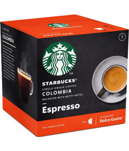 CAPSULES CAFE ESPRESSO COLOMBIA DOLCE GUSTO STARBUCKS BY NESCAFE 66G
