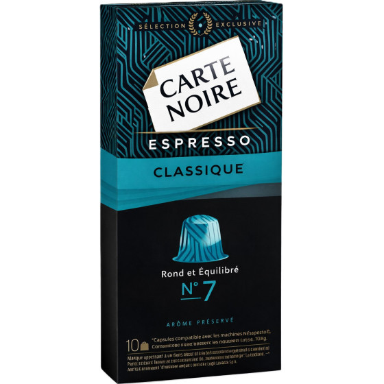 CAPSULES CAFE CLASSIQUE ESPRESSO CARTE NOIR 53G