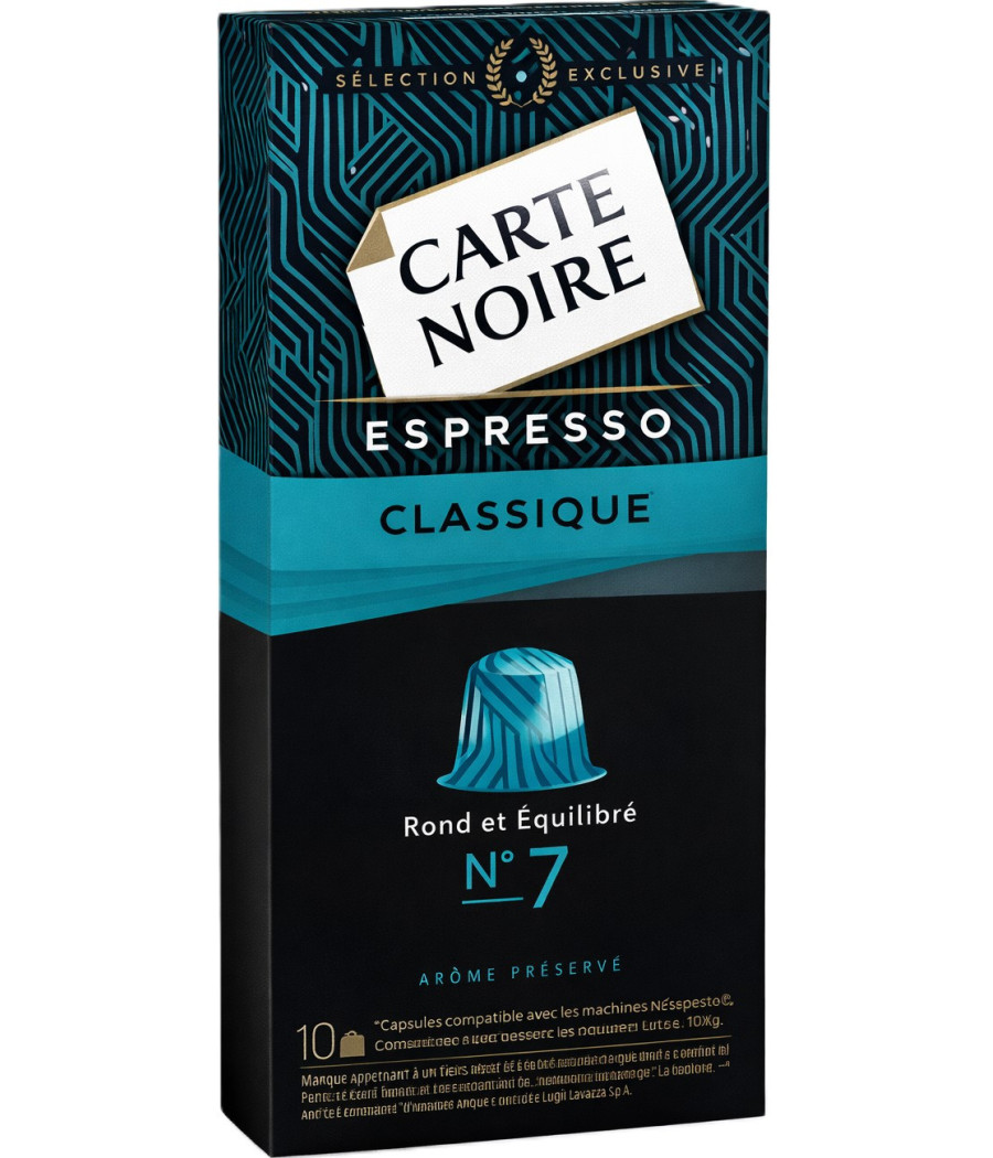 CAPSULES CAFE CLASSIQUE ESPRESSO CARTE NOIR 53G