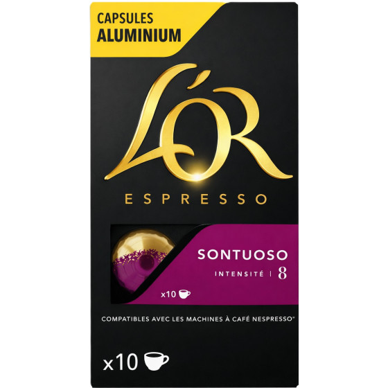 CAPSULES CAFE SONTUOSO ESPRESSO L'OR 52G