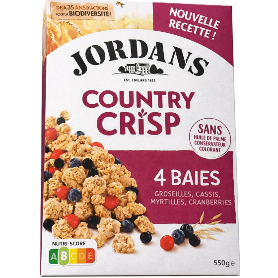 CEREALES COUNTRY CRISP 4 BAIES JORDANS 550G