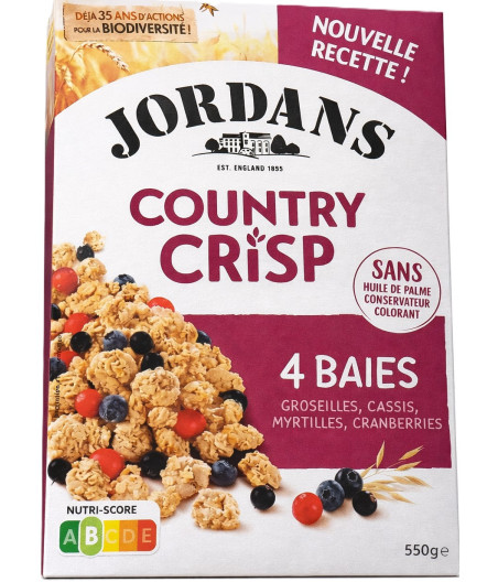CEREALES COUNTRY CRISP 4 BAIES JORDANS 550G