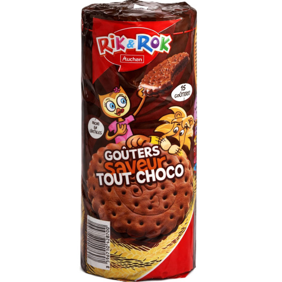 BISCUITS SAVEUR CHOCOLAT TOUT CHOCO AUCHAN RIK & ROK 300G
