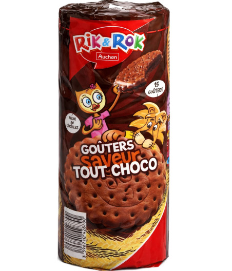 BISCUITS SAVEUR CHOCOLAT TOUT CHOCO AUCHAN RIK & ROK 300G
