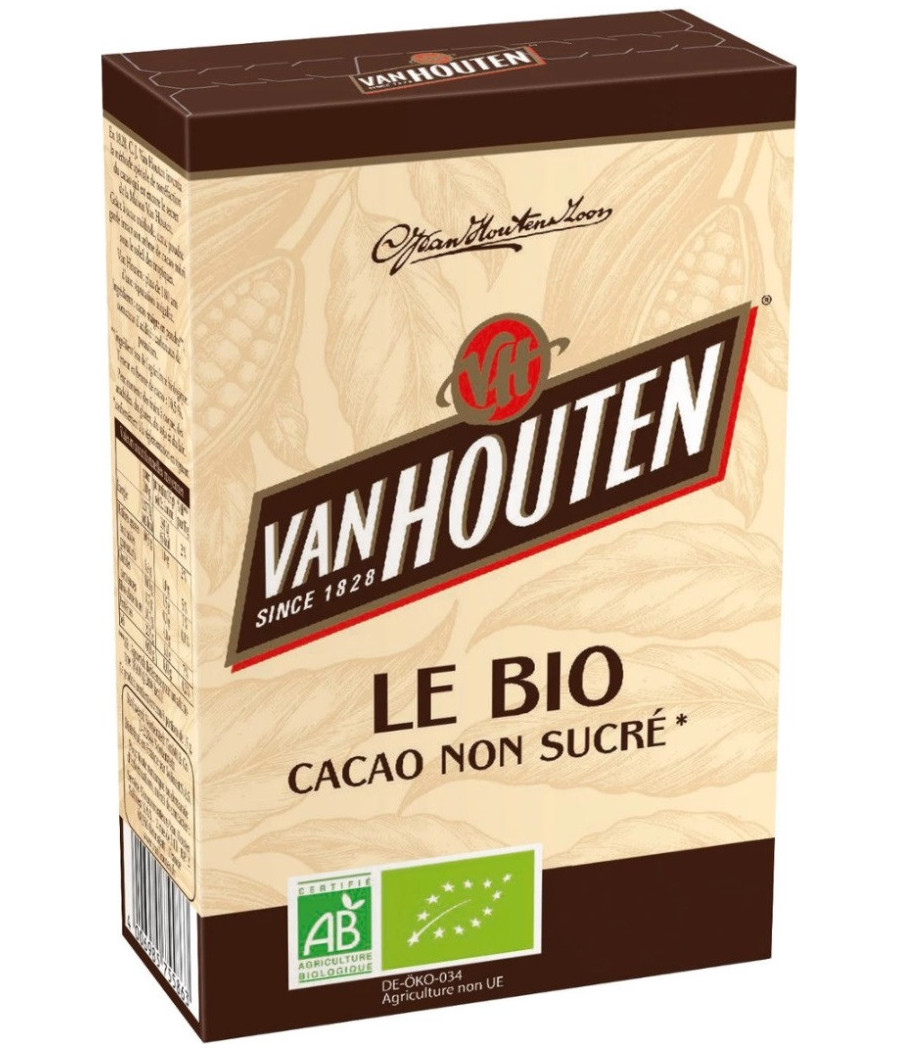 CACAO EN POUDRE BIO NON SUCRE VAN HOUTEN 125G