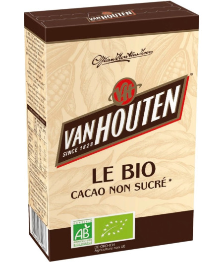 CACAO EN POUDRE BIO NON SUCRE VAN HOUTEN 125G