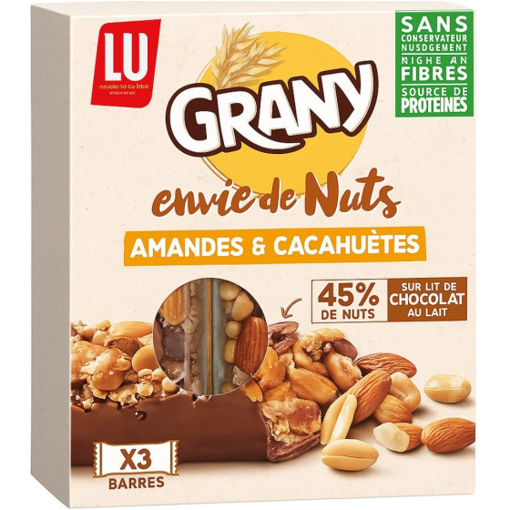 BARRES DE CEREALES GRANY ENVIE DE NUTS CACAHUETES LU 120G