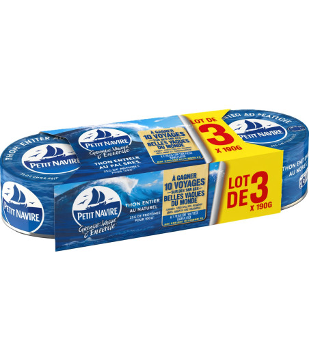 THON ENTIER AU NATURE ALBACORE LE PETIT NAVIRE 190G