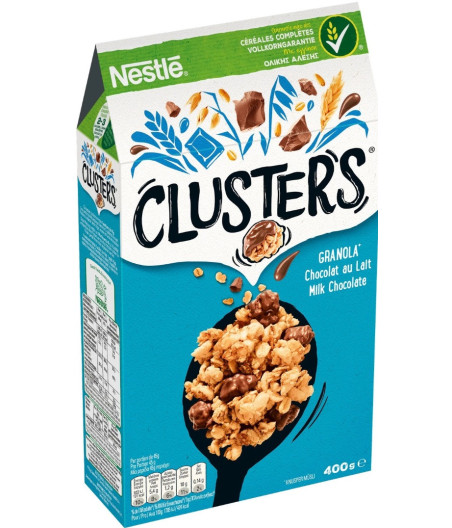 CEREALES CLUSTERS CHOCOLAT AU LAIT NESTLE 400G
