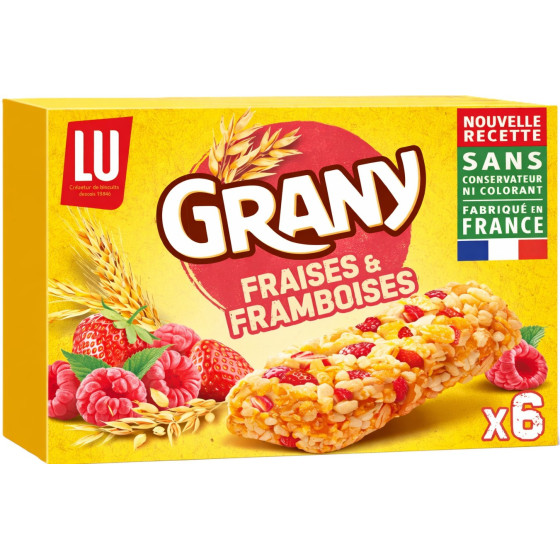 BARRES CEREALES GRANY FRAISE ET FRAMBOISE LU 108G