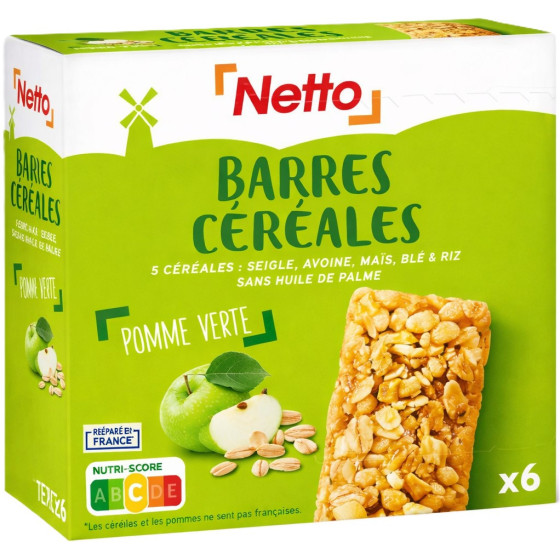 BARRES CEREALES A LA POMME NETTO 125G