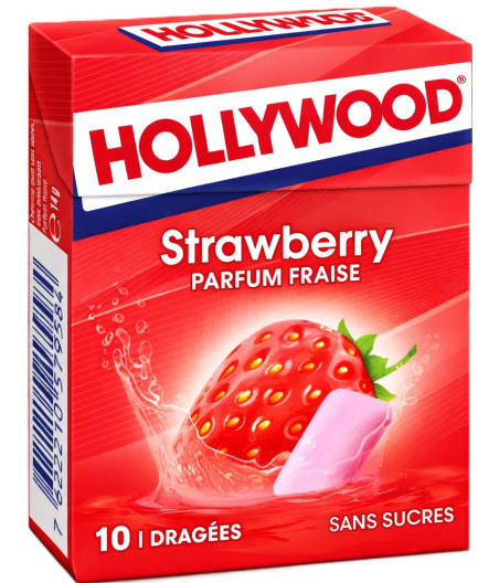 CHEWING-GUM FRAISE HOLLYWOOD 14G