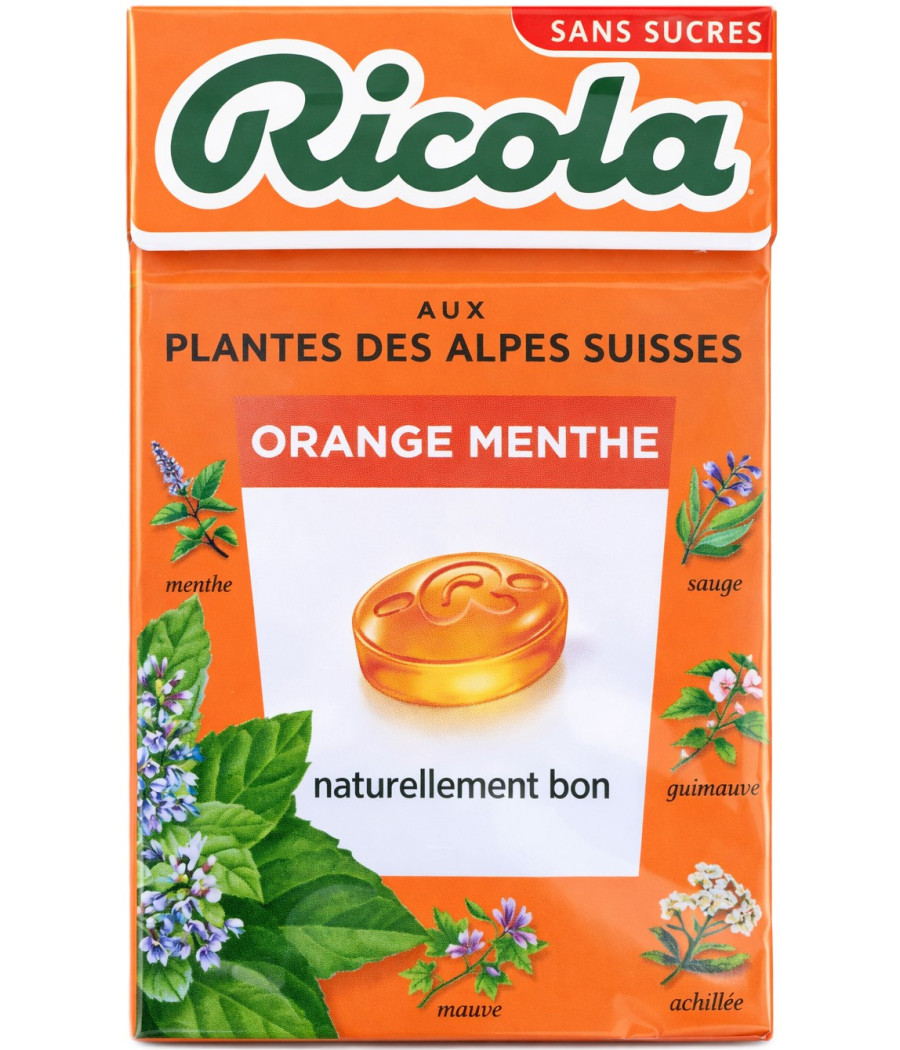 BONBONS ORANGE MENTHE RICOLA 50G