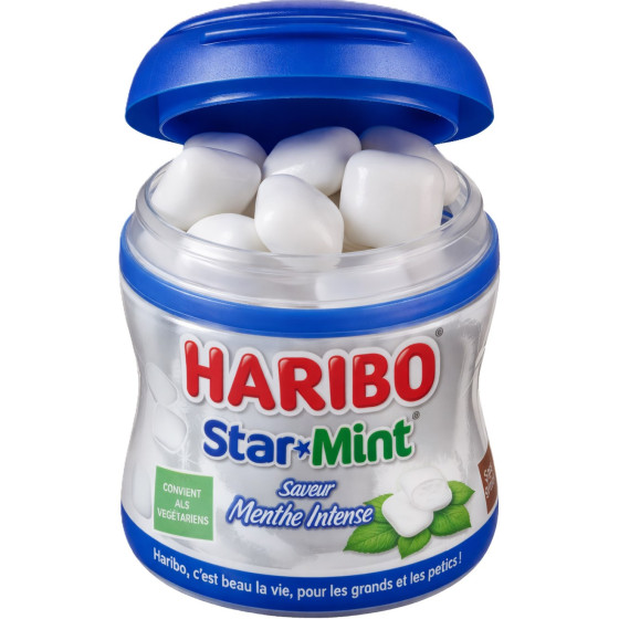 CHEWING-GUM STAR MINT MENTHE INTENSE HARIBO 100G